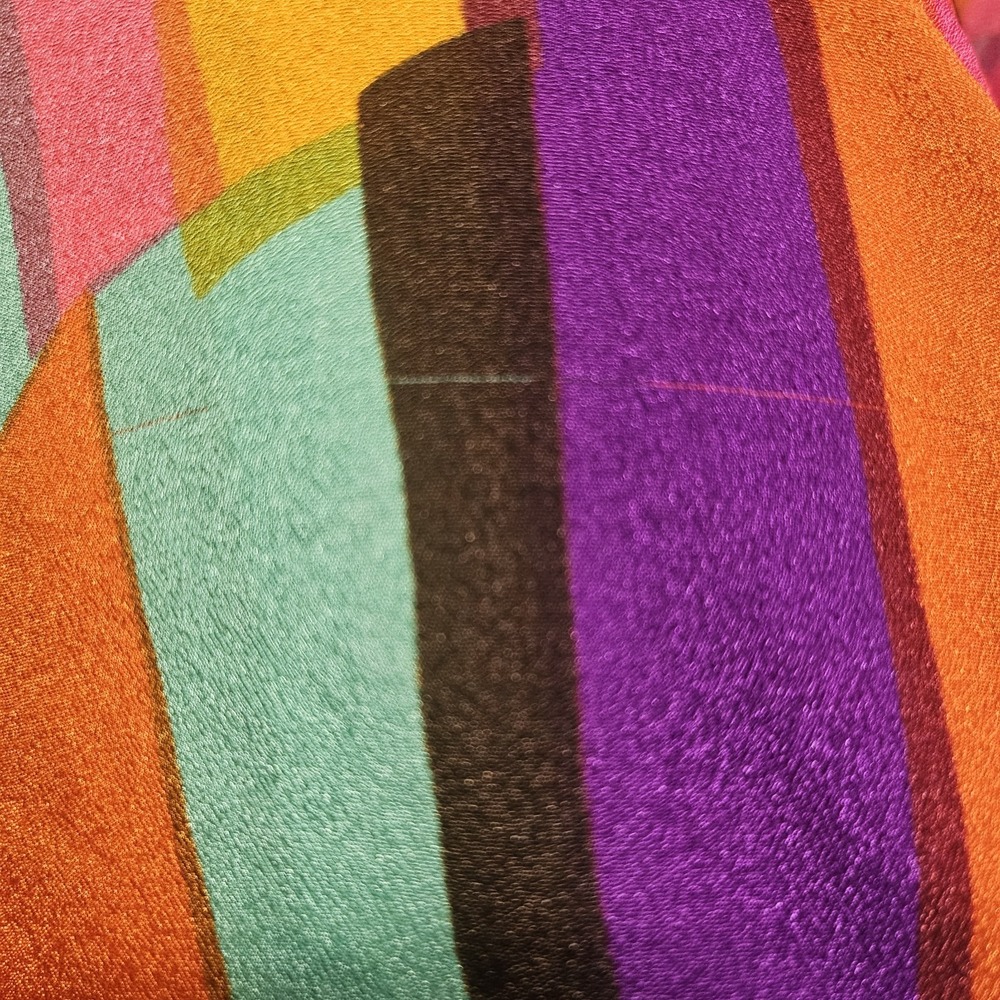 Et Vous Vibrant Psychedelic Woven Diamond Sleeveless Dress Size 12 - Picture 6 of 9